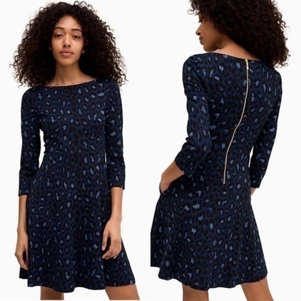 Kate Spade broome street leopard ponte dress